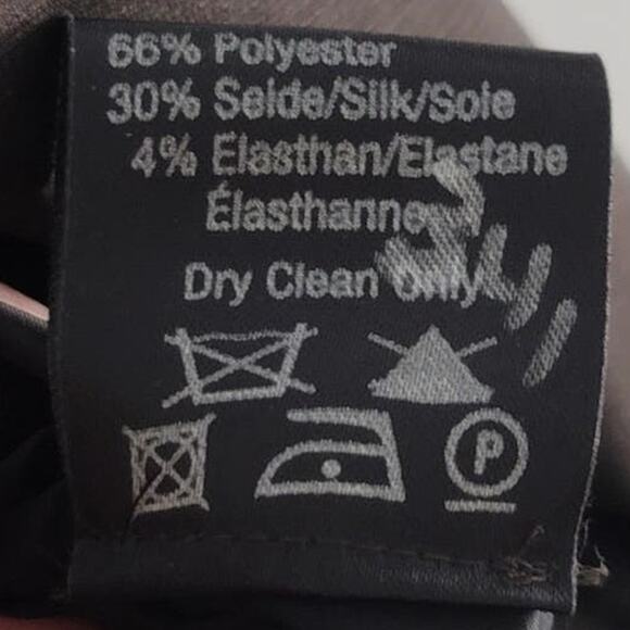 Talbot Runhof Silk Blend Pleated V-Neck Sleeveless Top Brown 8 - Picture 7 of 10